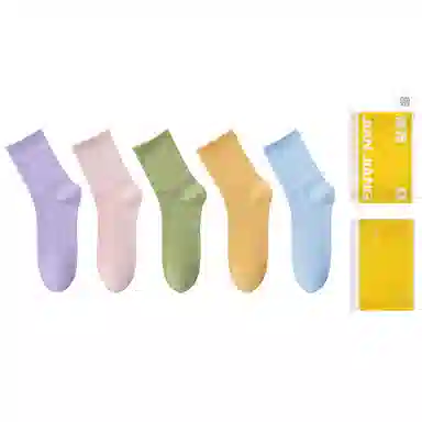 健将 防臭抑菌袜莫兰迪色系百搭休闲棉袜中筒袜 女款 礼袋组合装