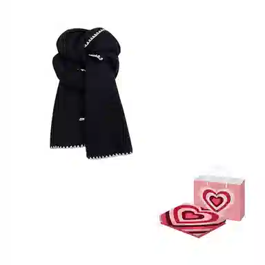 浪莎 超软糯锁边含羊毛围巾女生冬季纯色加厚保暖百搭韩系氛围感围脖护颈披肩 男女同款情侣款 礼盒装 绒线围巾 男女同款情侣款