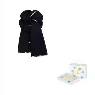 浪莎 超软糯锁边含羊毛围巾女生冬季纯色加厚保暖百搭韩系氛围感围脖护颈披肩 男女同款情侣款 礼盒装 绒线围巾 男女同款情侣款