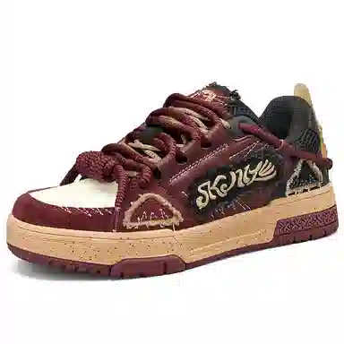SK.TRIP Burgundy Low Sneakers