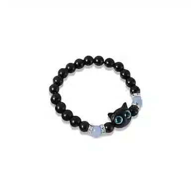 大唐国鼎 蓝色夜光奶酪猫咪  小众时尚简约设计潮酷个性小众高级感 好运 琉璃 玉石手串 男女同款情侣款