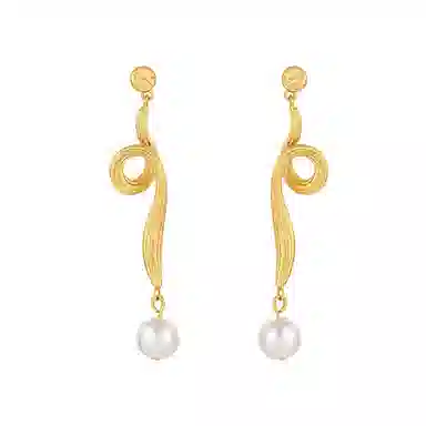 繁花系列 耳语 复古气质 合金 耳环 女款 金色