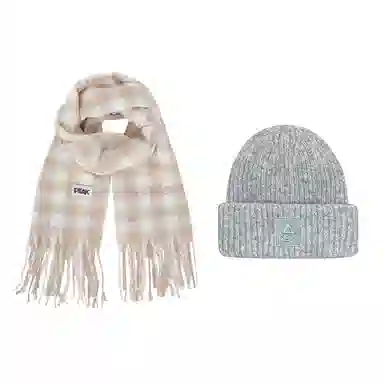 匹克 保暖套装千鸟流苏撞时尚百搭 绒线围巾 男女同款情侣款