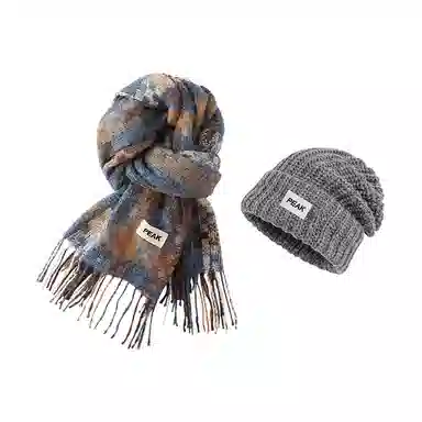 匹克 复古氛围感 流苏千鸟格英伦风 防寒保暖 聚酯纤维 绒线围巾 男女同款情侣款