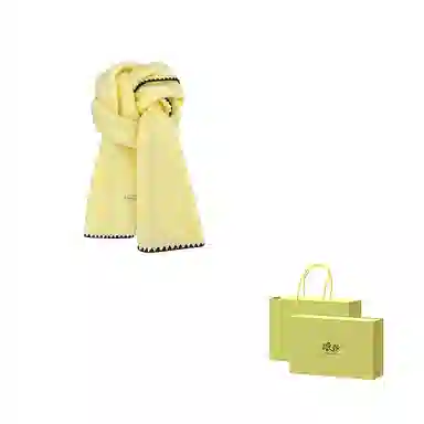 浪莎 超软糯锁边含羊毛围巾女生冬季纯色加厚保暖百搭韩系氛围感围脖护颈披肩 男女同款情侣款 礼盒装 绒线围巾 男女同款情侣款