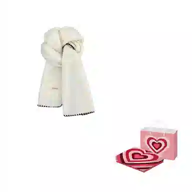 浪莎 超软糯锁边含羊毛围巾女生冬季纯色加厚保暖百搭韩系氛围感围脖护颈披肩 男女同款情侣款 礼盒装 绒线围巾 男女同款情侣款