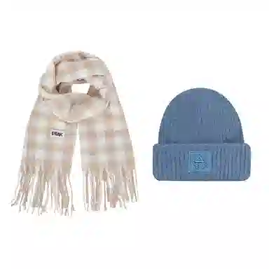 匹克 保暖套装千鸟流苏撞时尚百搭 绒线围巾 男女同款情侣款
