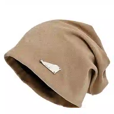 浪莎 休闲堆堆帽 秋冬季纯色银标美式慵懒风大头围套头帽素颜遮脸冷帽 聚酯纤维 帽子 男女同款情侣款