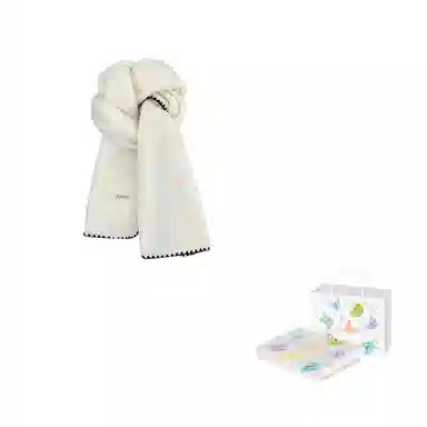 浪莎 超软糯锁边含羊毛围巾女生冬季纯色加厚保暖百搭韩系氛围感围脖护颈披肩 男女同款情侣款 礼盒装 绒线围巾 男女同款情侣款