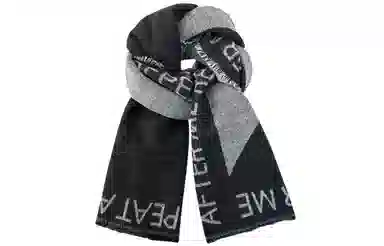 优幽兰 时尚百搭高级感字母小众设计感日系暗黑清冷风秋冬季加厚保暖学生韩系氛围感穿搭 绒线围巾 男女同款情侣款