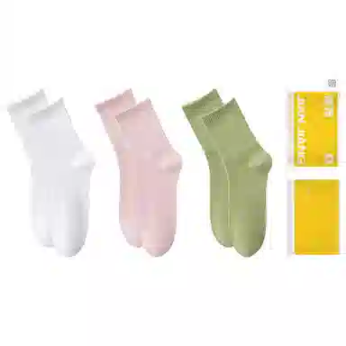 健将 防臭抑菌袜莫兰迪色系百搭休闲棉袜中筒袜 女款 礼袋组合装