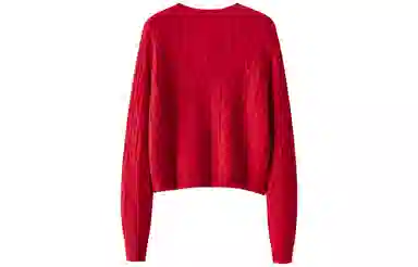 恒源祥 纽扣绞花休闲舒适开衫毛衣 女款