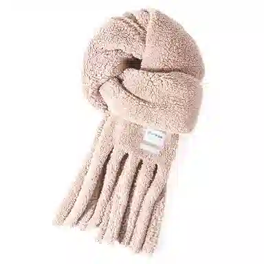 啄木鸟 网红保暖加厚秋冬加厚摇粒绒百搭韩版百搭可爱八爪鱼插手围脖学生 聚酯纤维 绒线围巾 女款