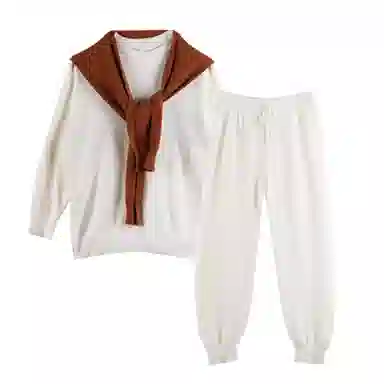 内在密码 保暖圆领套头外穿家居服长袖长裤三件套睡衣套装 男女同款