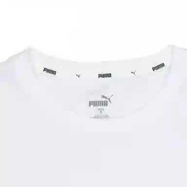 Puma Logo Crewneck Long Sleeve Tee White