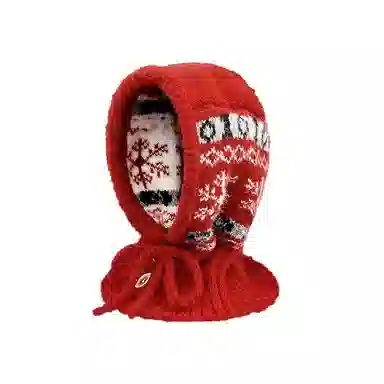 【圣诞氛围】 浪莎 费尔岛风秋冬季氛围感巴拉克拉法帽女生显脸小保暖护耳针织毛线帽 涤纶 绒线帽 男女同款情侣款