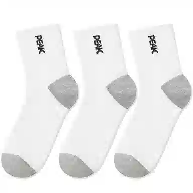 匹克 舒适透气休闲百搭吸汗防滑中筒袜 男女同款 三双装