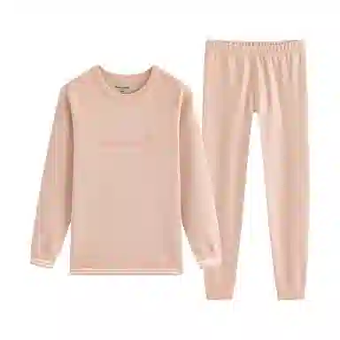 贴身领域 加绒加厚可爱青少年甜美亲肤舒适可外穿秋衣秋裤防寒冬季保暖套装 女款