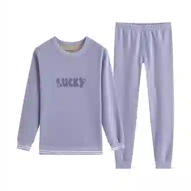 贴身领域 加绒加厚可爱青少年甜美亲肤舒适秋衣秋裤防寒冬季保暖套装 女款