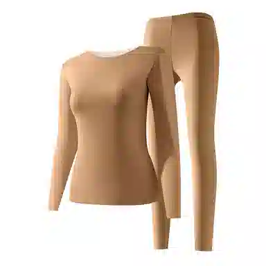 二三二三 无痕加厚发热修身打底舒适亲肤秋衣秋裤温暖发热保暖套装 女款 紫色