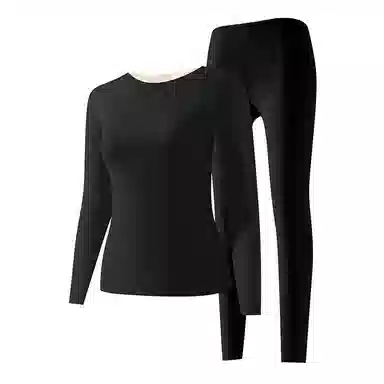 二三二三 无痕加厚发热修身打底舒适亲肤秋衣秋裤温暖发热保暖套装 女款 紫色