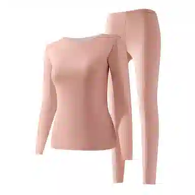 二三二三 无痕加厚发热修身打底舒适亲肤秋衣秋裤温暖发热保暖套装 女款 紫色