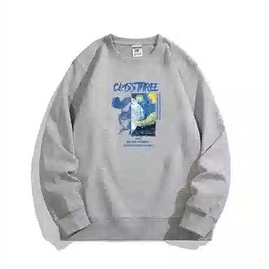 莫代尔 舒适亲肤潮流休闲时尚圆领字母长袖上衣可外穿打底衣 男女同款