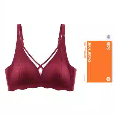 健将 无痕轻薄显小上托提拉收副乳法式三角杯网纱文胸 女款 礼袋装