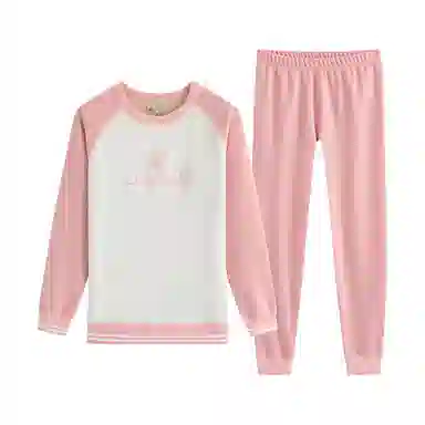 贴身领域 少女加绒加厚磨毛青少年可爱甜美亲肤舒适秋衣秋裤防寒冬季保暖套装 女款