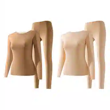 二三二三 无痕加厚发热修身打底舒适亲肤秋衣秋裤温暖发热保暖套装 女款 紫色