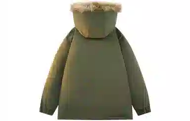 雅鹿 复古工装大口袋设计户外纯色山系立体字母户外可拆卸毛领连帽派克服宽松休闲加厚内里石墨烯保暖中长款羽绒服 男女同款