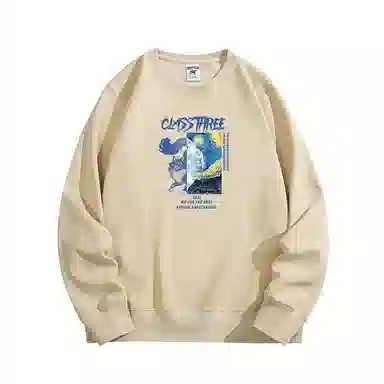 莫代尔 舒适亲肤潮流休闲时尚圆领字母长袖上衣可外穿打底衣 男女同款