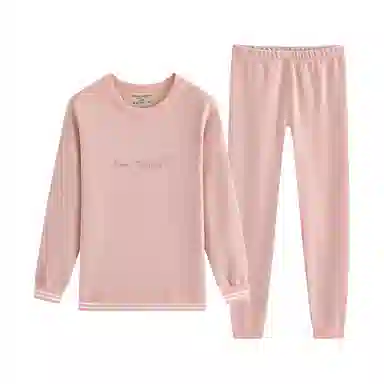 贴身领域 加绒加厚可爱青少年甜美亲肤舒适可外穿秋衣秋裤防寒冬季保暖套装 女款