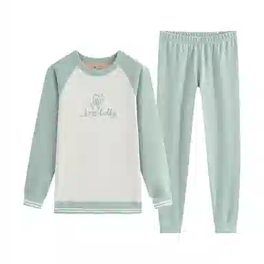 贴身领域 少女加绒加厚磨毛青少年可爱甜美亲肤舒适秋衣秋裤防寒冬季保暖套装 女款