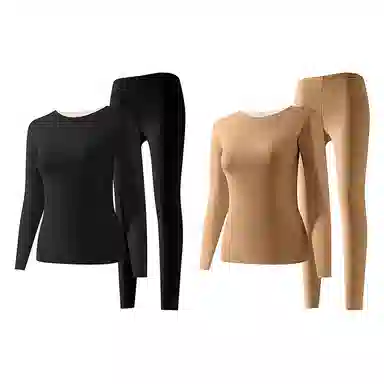 二三二三 无痕加厚发热修身打底舒适亲肤秋衣秋裤温暖发热保暖套装 女款 紫色