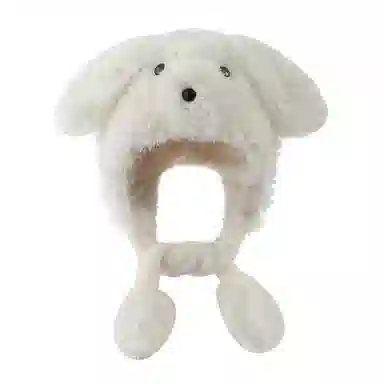 浪莎 耳朵会动可爱小狗秋冬季保暖加绒防寒护耳百搭 聚酯纤维 毛绒帽 女款