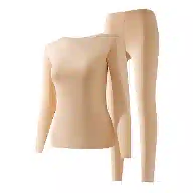 二三二三 无痕加厚发热修身打底舒适亲肤秋衣秋裤温暖发热保暖套装 女款 紫色