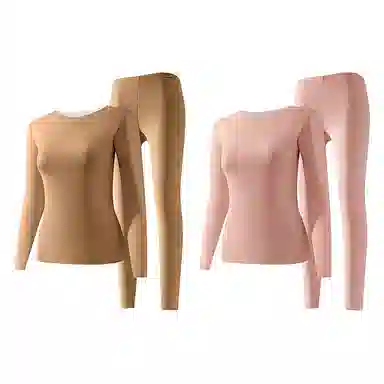 二三二三 无痕加厚发热修身打底舒适亲肤秋衣秋裤温暖发热保暖套装 女款 紫色