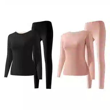 二三二三 无痕加厚发热修身打底舒适亲肤秋衣秋裤温暖发热保暖套装 女款 紫色