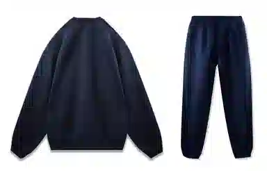 我是大卫 运动宽松圆领潮流休闲束脚卫衣套装 男女同款 藏青色