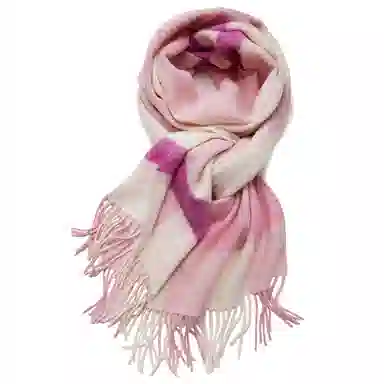 红豆 保暖百搭格纹时尚简约经典英伦格子 羊毛 绒线围巾 女款