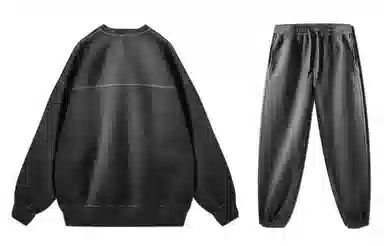 我是大卫 潮牌圆领宽松韩版潮流休闲九分束脚卫裤卫衣套装 男女同款