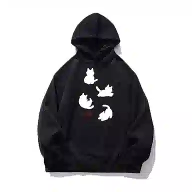 莫代尔 舒适亲肤潮流卡通时尚印花简约休闲连帽长袖可外穿打底衣 男女同款