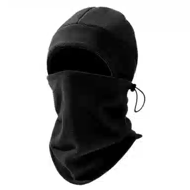 浪莎 户外骑车两件套保暖防寒加绒加厚纯色定制 聚酯纤维 套头帽 男款