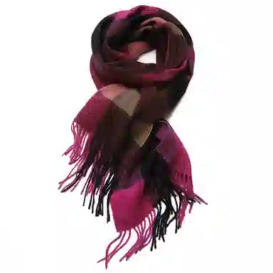 红豆 保暖百搭格纹时尚简约经典英伦格子 羊毛 绒线围巾 女款