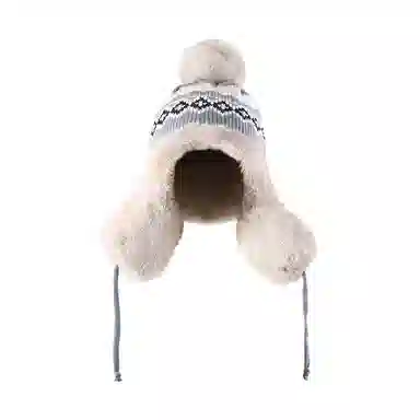 浪莎 冬季女东北防寒加绒保暖针织绒线帽显脸小护耳民族风显脸小棉帽防风雷锋帽 加厚 帽子 女款