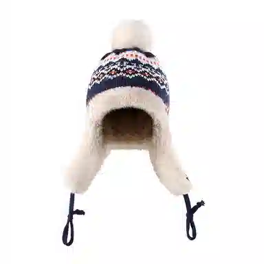 浪莎 冬季女东北防寒加绒保暖针织绒线帽显脸小护耳民族风显脸小棉帽防风雷锋帽 加厚 帽子 女款