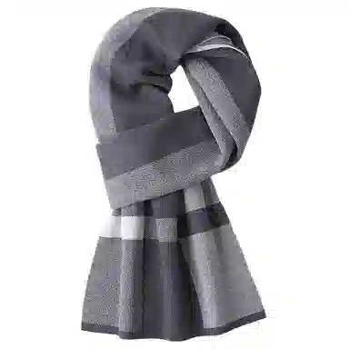 红豆 保暖加厚时尚百搭针织 羊毛 围巾 男款