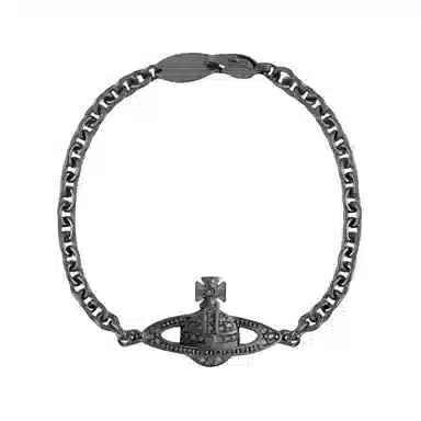 Vivienne Westwood Mini Bas Relief Chain Bracelet Gunmetal