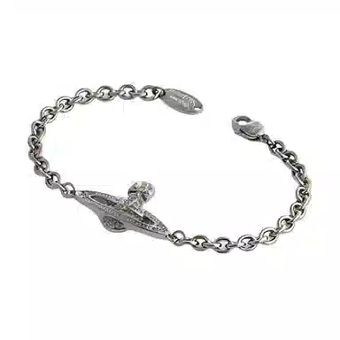 Vivienne Westwood Mini Bas Relief Chain Bracelet Gunmetal